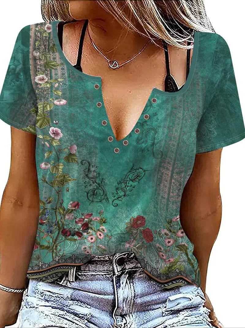 Women's Summer Fashion Animal Striped T-shirt