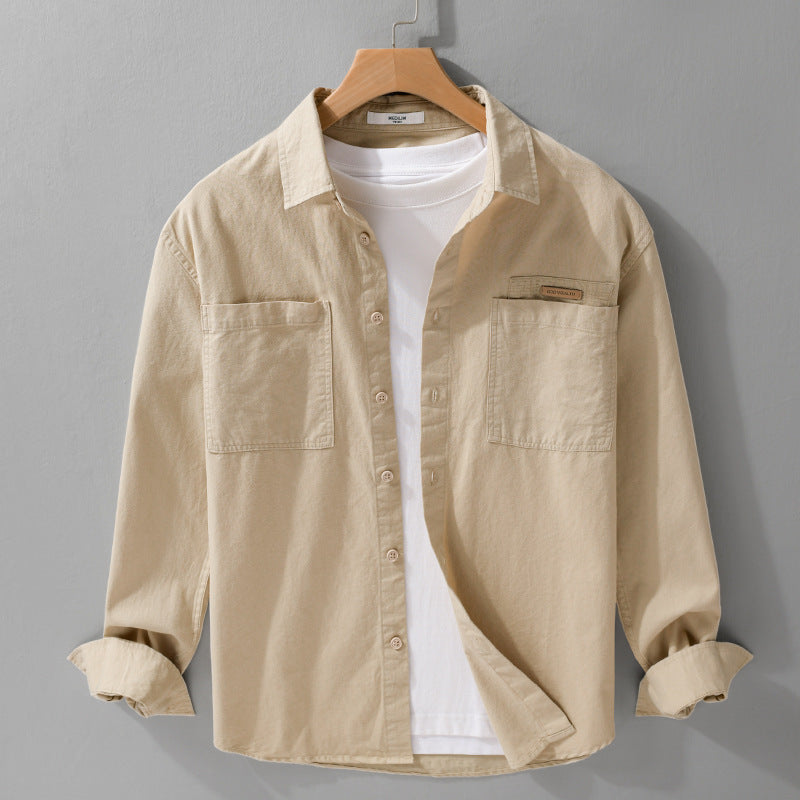 Simple All-matching Men's Long-sleeved Shirt Casual Loose
