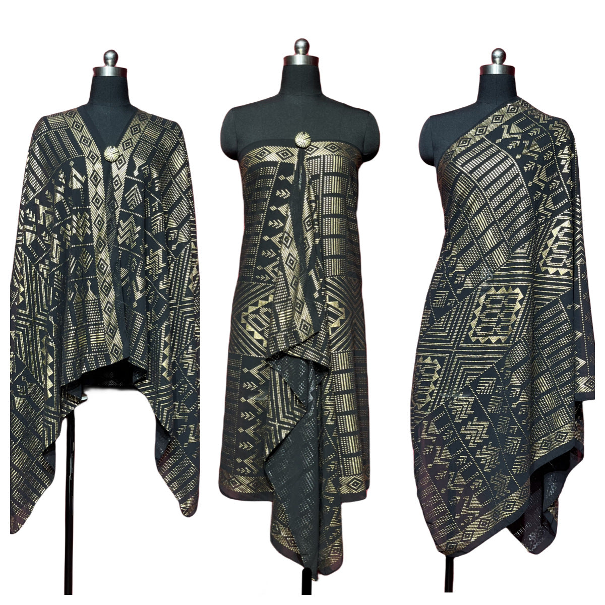 Gorgeous Tinfoil Gold Shawl Multifunctional Scarf