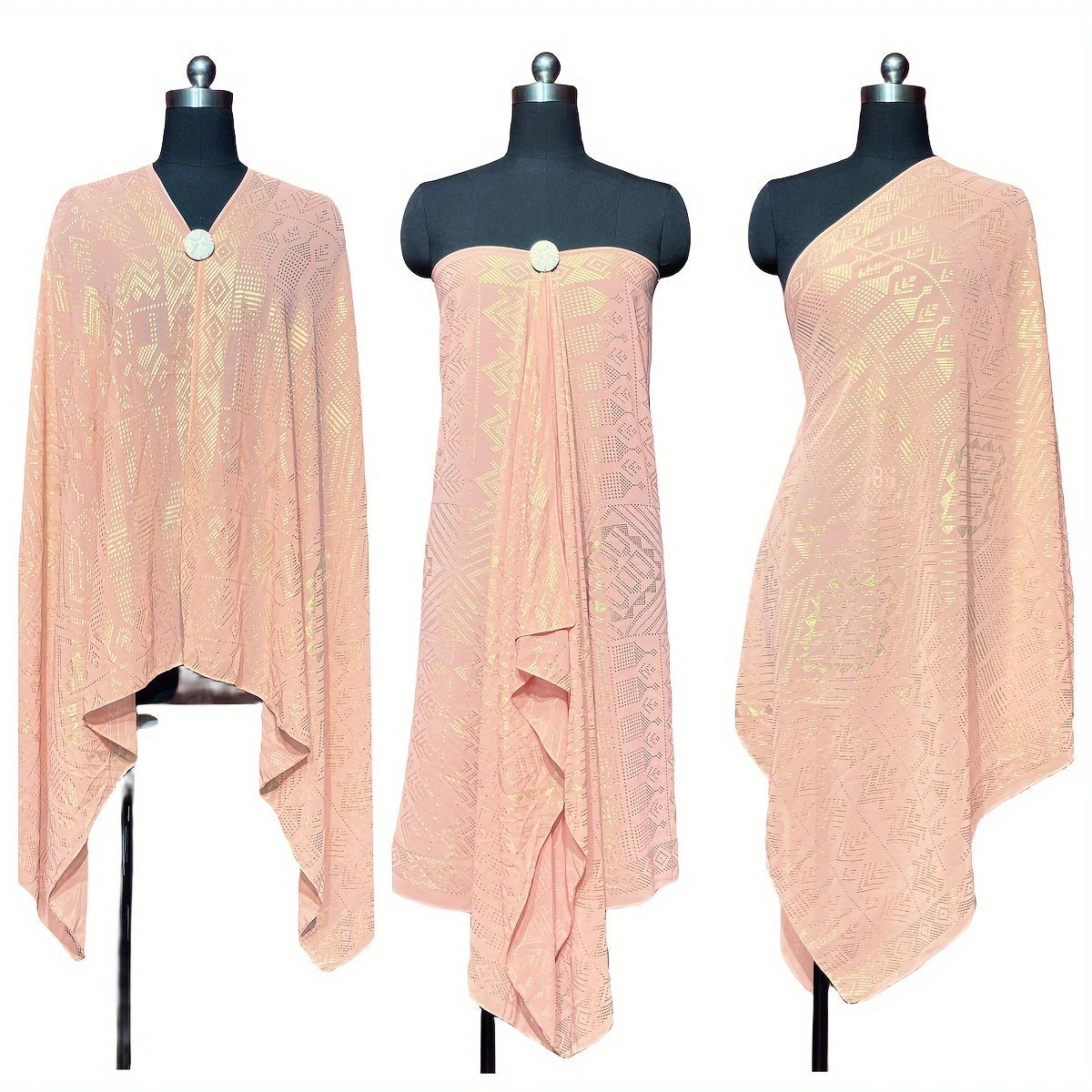 Gorgeous Tinfoil Gold Shawl Multifunctional Scarf
