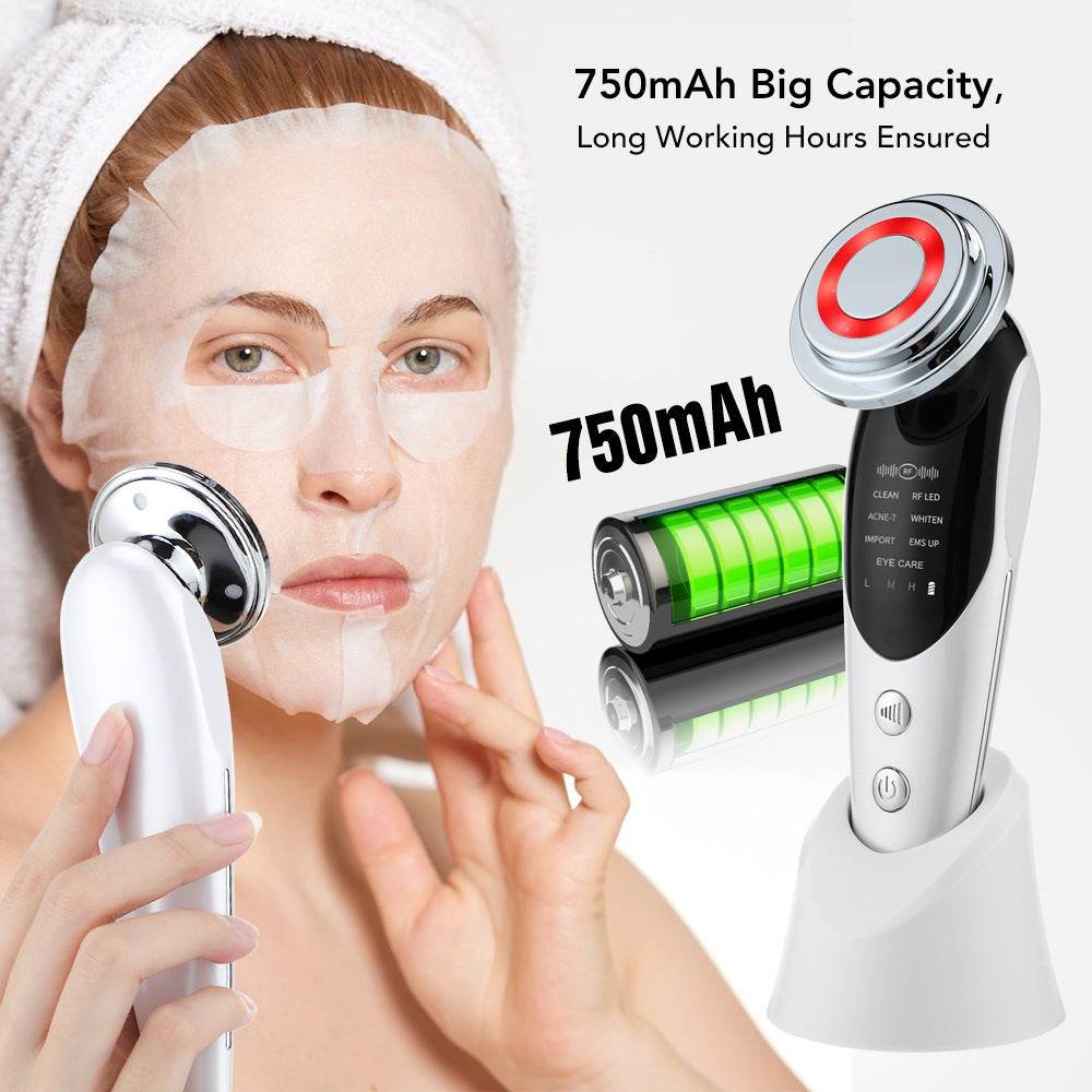 7-in-1 Facial Massager EMS Micro-current Color Light Vibration LED Beauty Purifying Introducer Skin Care Beauty Device - Avalon