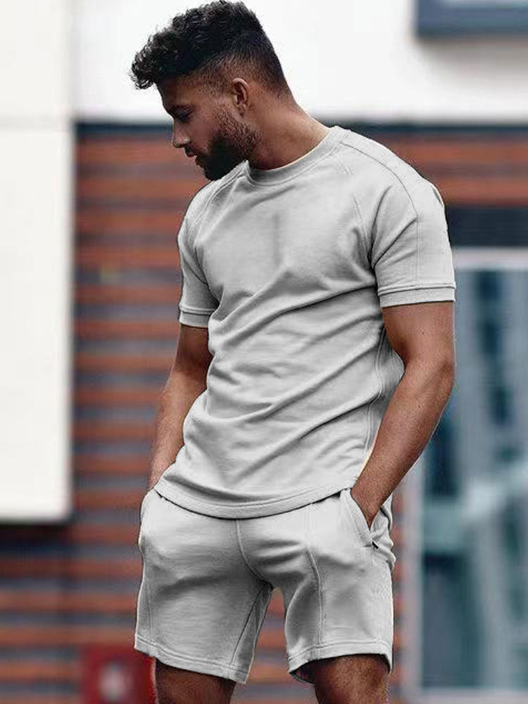 Men's Casual Short Sleeve T-Shirt Sports Suit