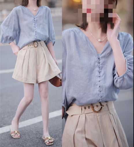 Loose And Comfortable Yellow Shirt For Women
