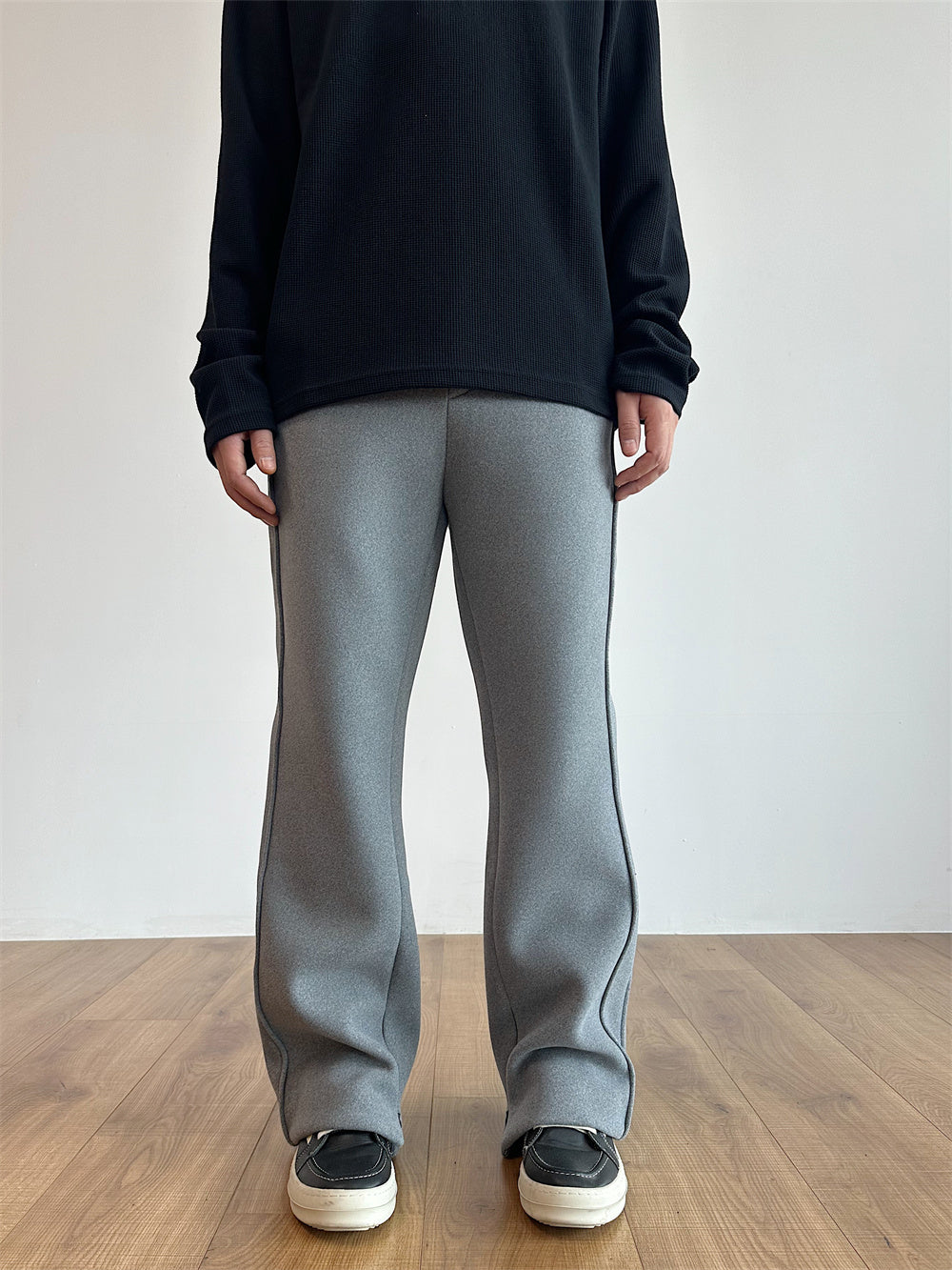 Woolen Warm 3D Cutting Extra Thick Side Zipper Pants