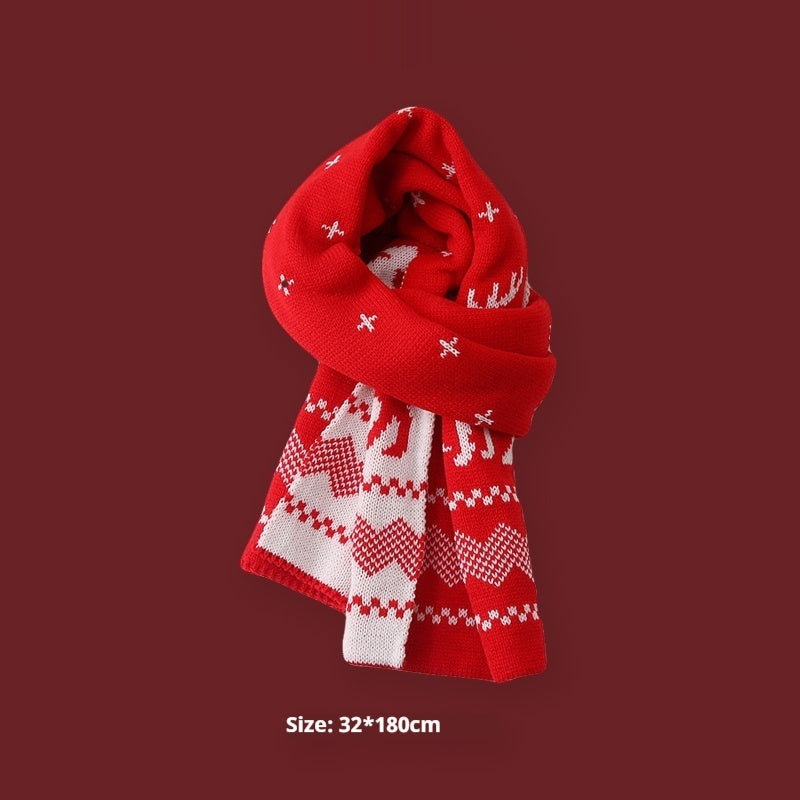 New Year Gift Red Lovers Wild Plaid Warm Wool Scarf