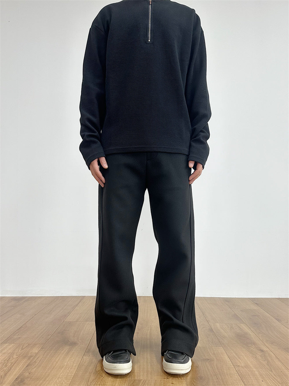 Woolen Warm 3D Cutting Extra Thick Side Zipper Pants
