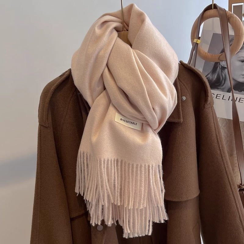 Women's Solid Color Scarf Winter All-matching High-grade Shawl