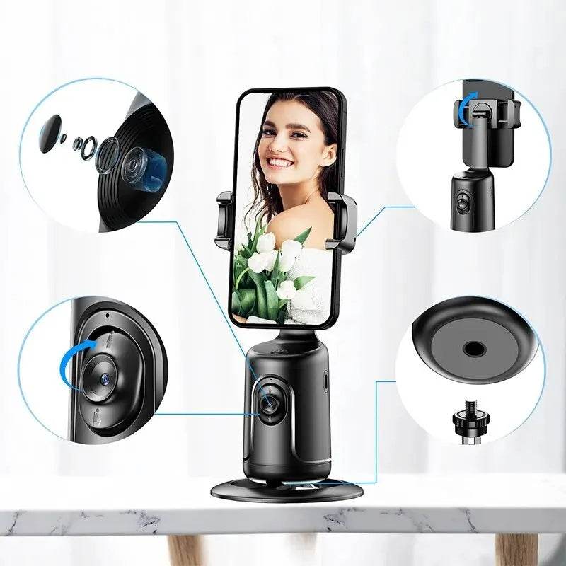 360 Auto Face Tracking Gimbal AI Smart Gimbal Face Tracking Auto Phone Holder For Smartphone Video Vlog Live Stabilizer Tripod - Avalon