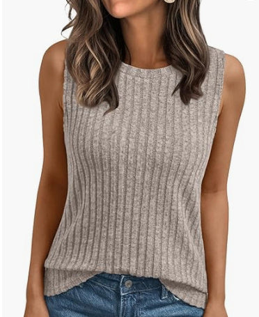 Women's Vest Sleeveless Waistband Shirt