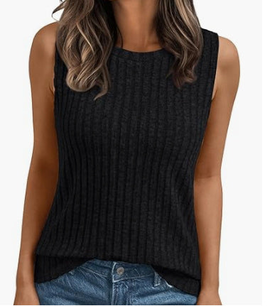 Women's Vest Sleeveless Waistband Shirt