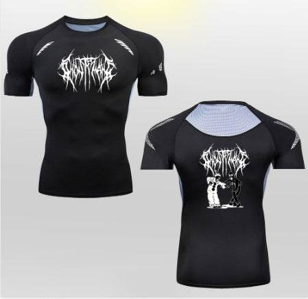 2D Printed Tights T-shirt Quick-drying High Elastic Sports Top Men's Workout Clothes - Avalon