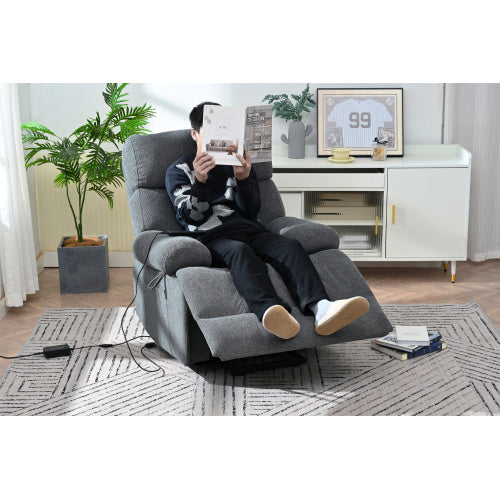 Oversized Power Lift Recliner Chair For Elderly, Electric Fabric Recliner Chair For Seniors, Home Theater Seating,Reclining Sofa Chair With Remote Control,Side Pocket ,Spacious SeatDark Gray
