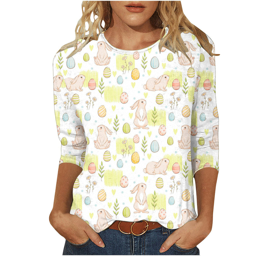 Women's Simple Printed Loose Casual Short Sleeve